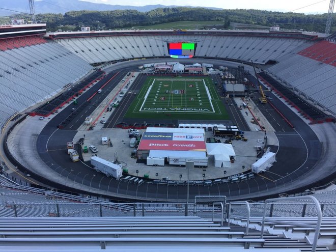 "A view from maybe the worst seat at Bristol Motor Speedway."